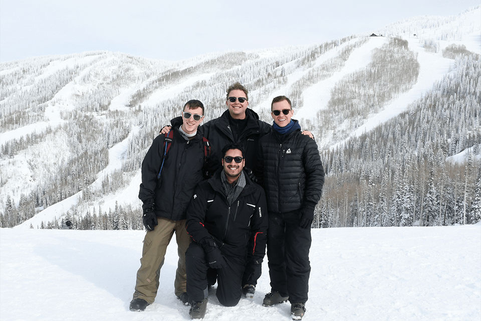 Vascular residents outside in snow