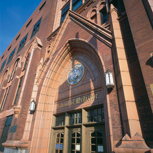 The Saint Louis University School of Medicine as it appears today at Grand Boulevard and Park Avenue.