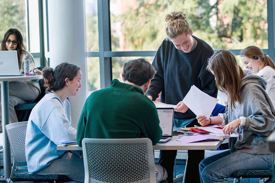 A picture of students studying for exams